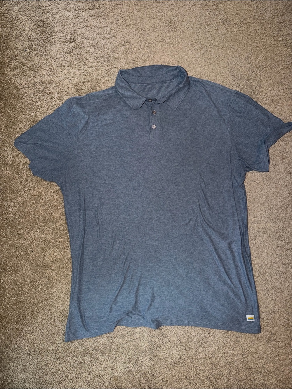Vuori Heathered Slate Blue Polo